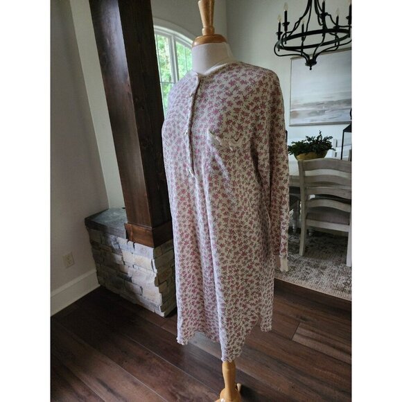 Vintage Night Gear Floral‎ with Bows and Lace Sleep Shirt Medium - Picture 2 of 9